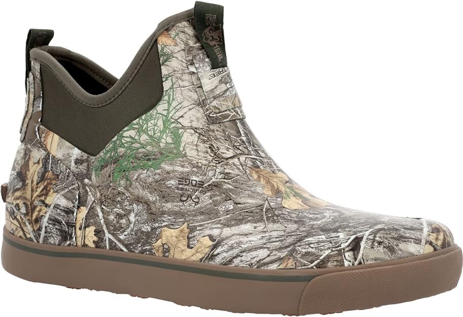 ROCKY MEN’S RKS0599 DRY-STRIKE WATERPROOF REALTREE EDGE SLIP-ON BOOT, SIZE 4 M