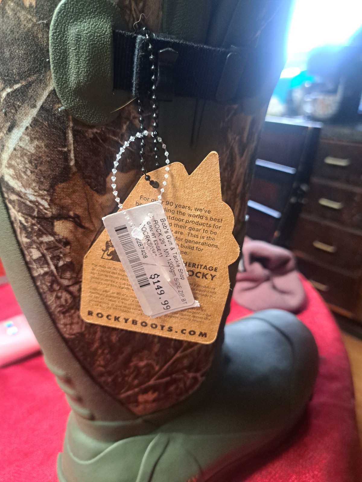 Rocky Camo Waterproof Hunting Boots Green Brown Men’s Size 11 Medium Width