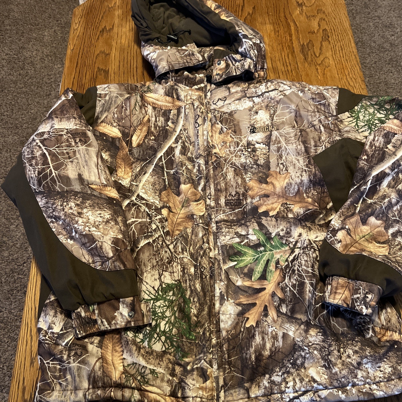 Mens ROCKY Camo Jacket Insulated Hunting Size XL Full Zip Realtree Winter