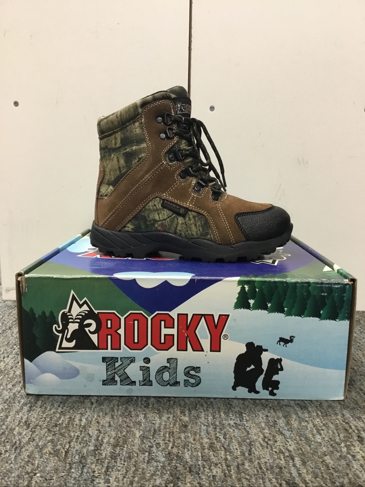 New Kids Rocky 3710 800G Brown/Camo Hunting Boots Size 9.5 Medium