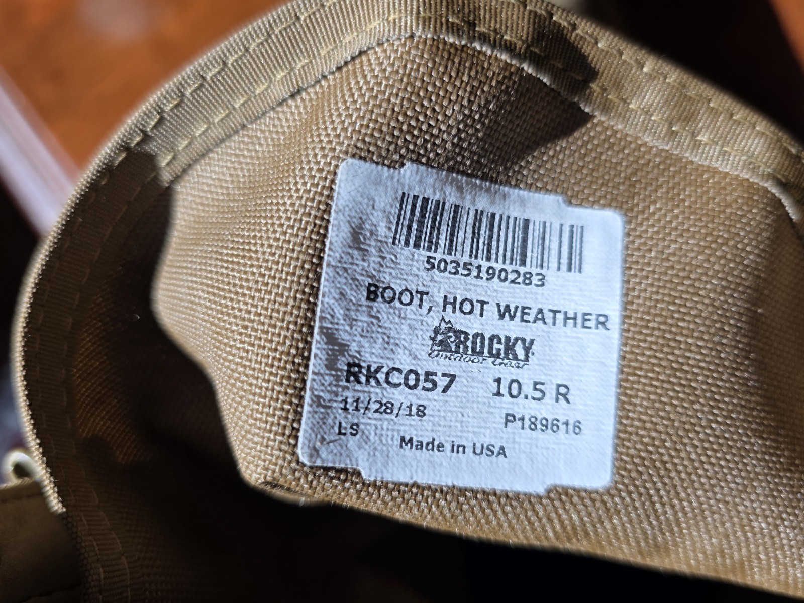 Rocky RKC057 Hot Weather Tactical Boots Beige US 10.5 Medium