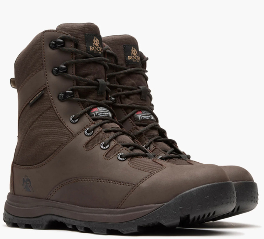 NIB MEN’S ROCKY WILDCAT RKS0708 WATERPROOF 400G THINSULATE BROWN BOOT $125