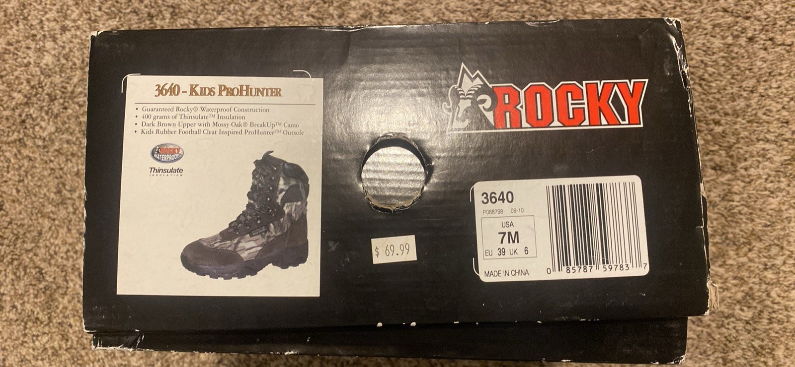 Rocky ProHunter Waterproof Camo Hunting Boots. 7M  400g Thinsulate. Brand New