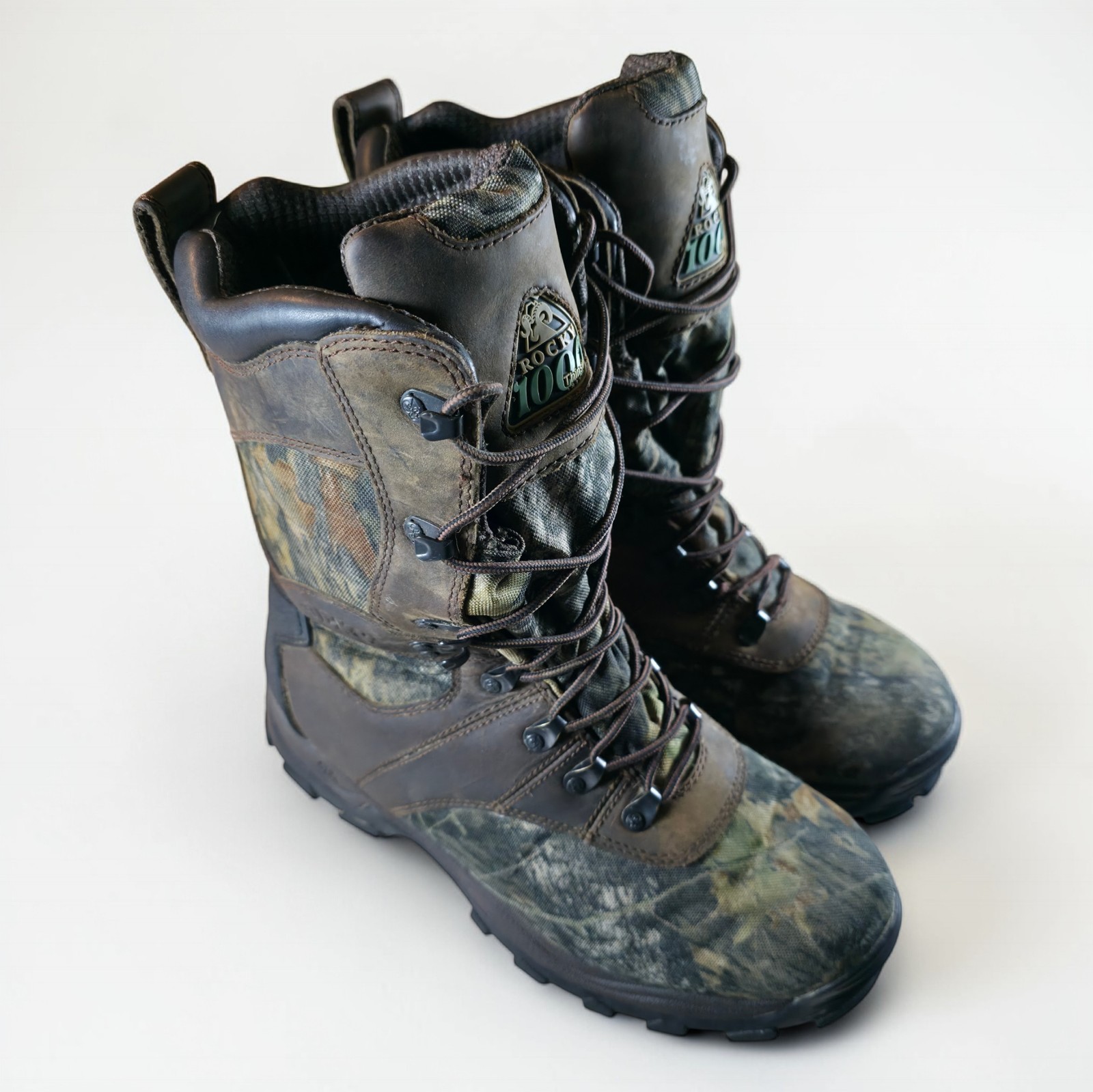 Rocky 1000 Gram Sport Hunting Waterproof 9″ Mens 11 W Camo Boots *Worn Once.