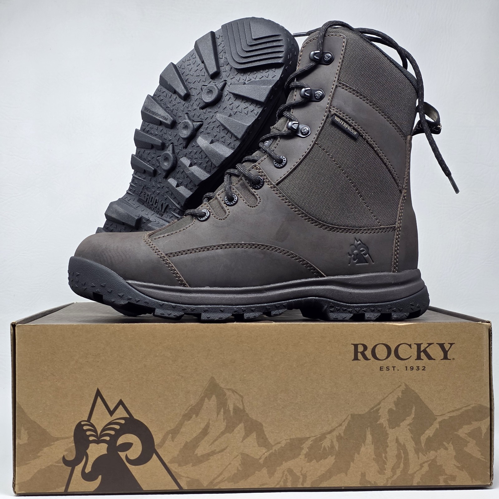 Rocky Wildcat Men’s Waterproof Hunting Boots Size 9M Brown 400G Insulated New