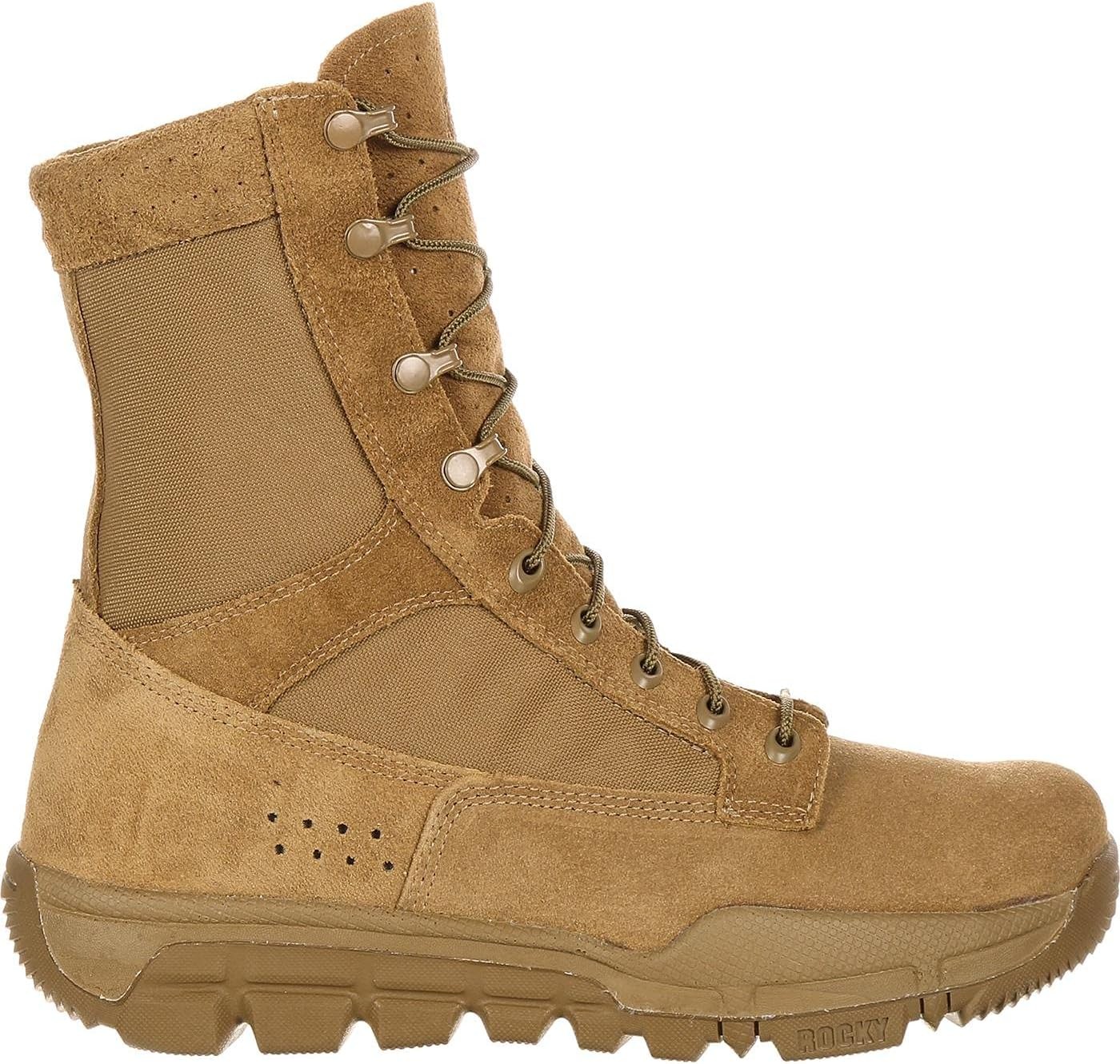 ROCKY Men’s Lightweight Commercial Military Boots, 7 Wide,Coyote Brown