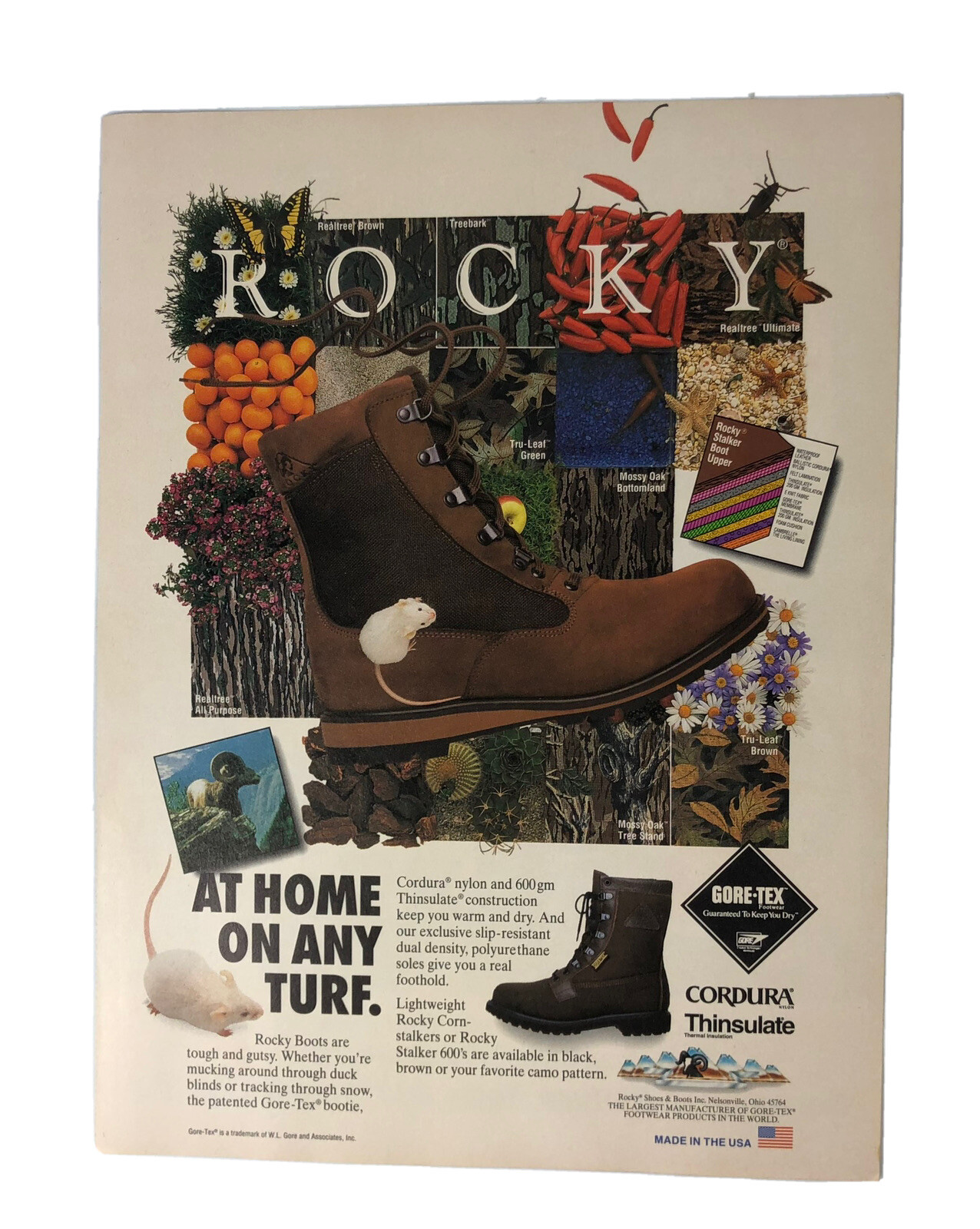 Rocky Boots Cordura Nylon 1994 Flyer Print Add & PSC Safety Products