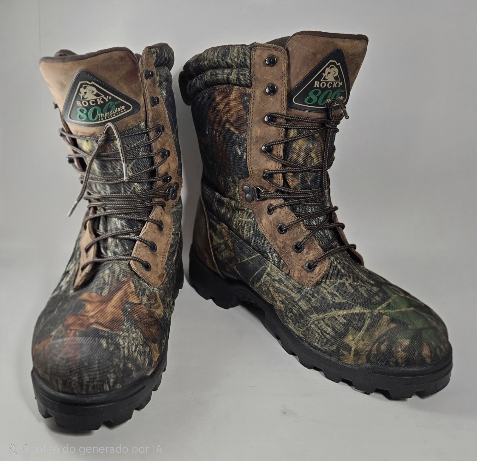 Rocky Outdoor Gear Men’s Camo Hunting Boots Waterproof 800g Thinsulate Size 13