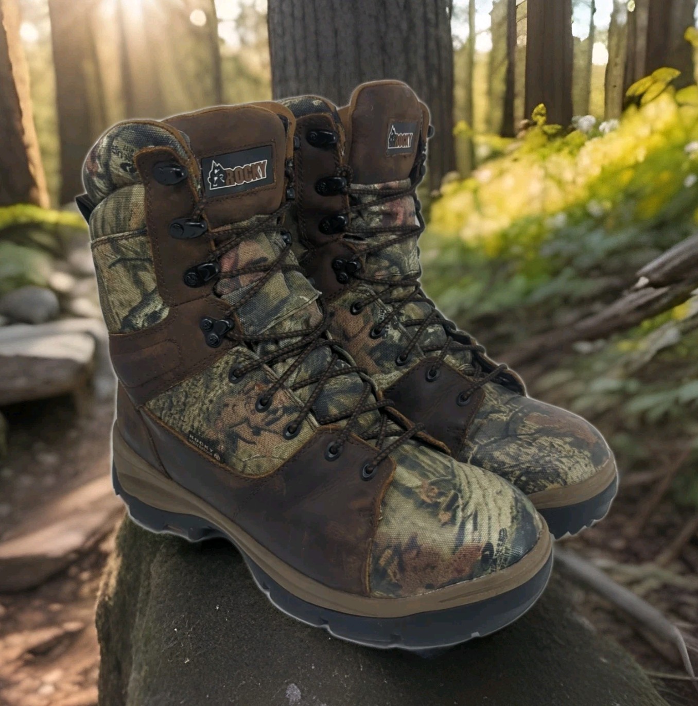 ROCKY PRO 1000G Thinsulate Waterproof HUNTING BOOTS INFINITY BREAK UP CAMO MEN 9