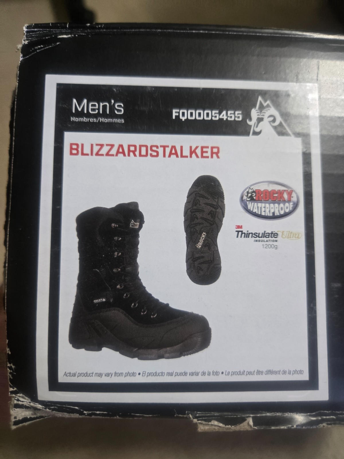 MENS SIZE 10M NEW ROCKY BLIZZARDSTALKER WATERPROOF 1200G INSULATED BOOTS 5455