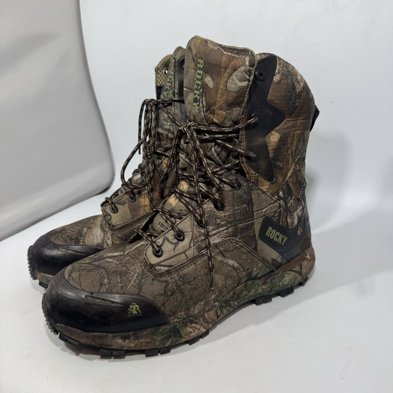 Rocky Men’s Size 9.5W Broadhead Trail 8” Camo Hiking Hunting Boots Thinsulate