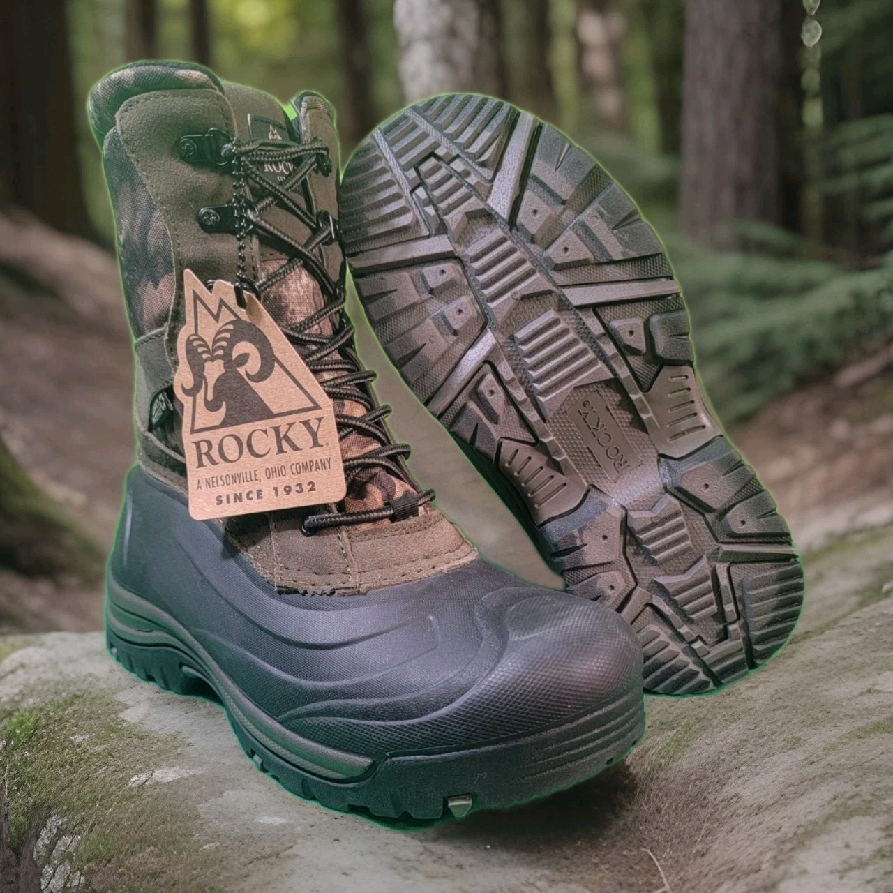 NIB – Rocky Jasper Trac 9″ Mens 2000G Insulated Waterproof Hunting Boots, Size 8