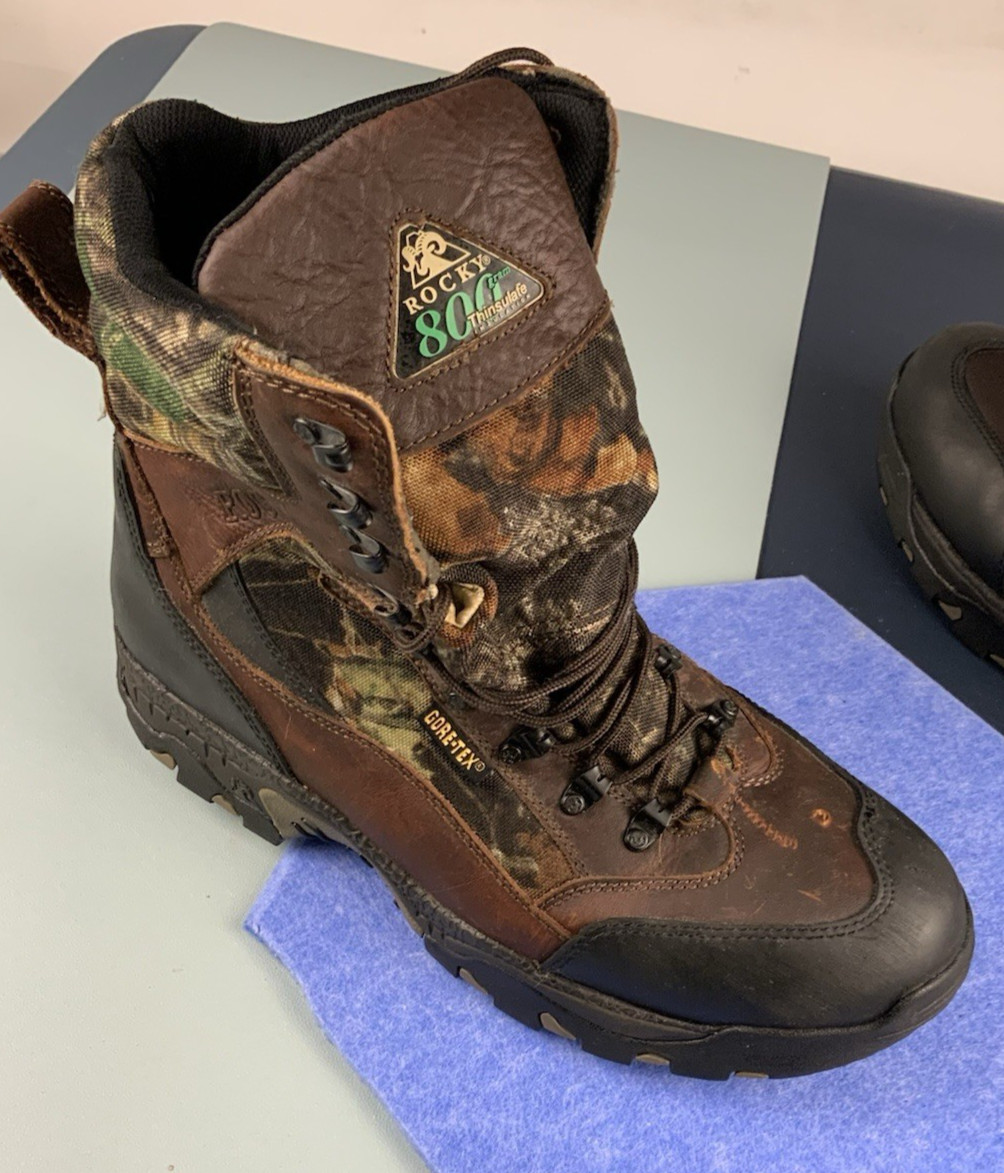 MENS ROCKY  Gore-Tex 800g CAMO HUNTING WORK BOOTS 13W  WATERPROOF INSULATED 7390