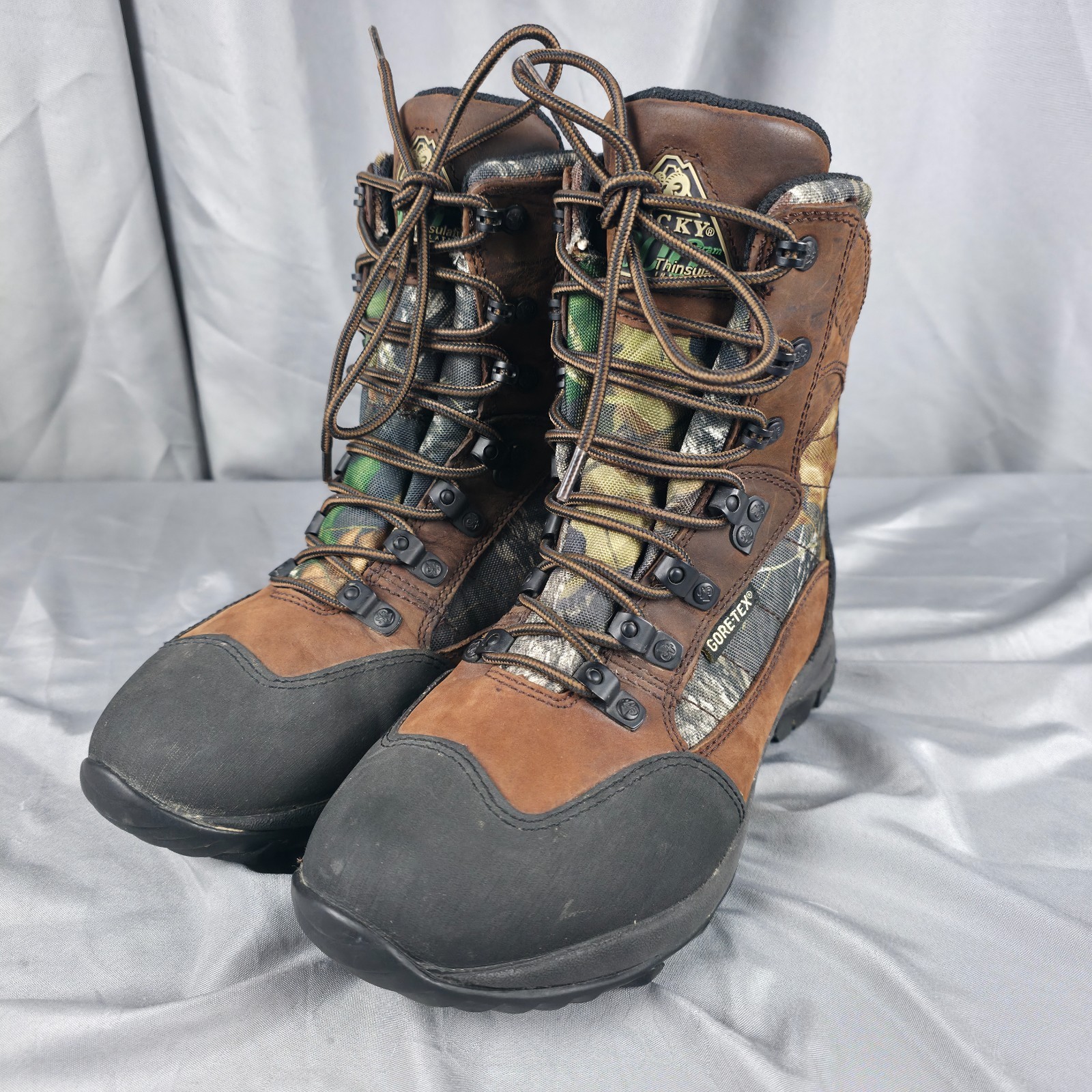 Rocky 4130 Men’s 6M Camo Leather Gore-Tex Hunting Work Boots 800g Thinsulate
