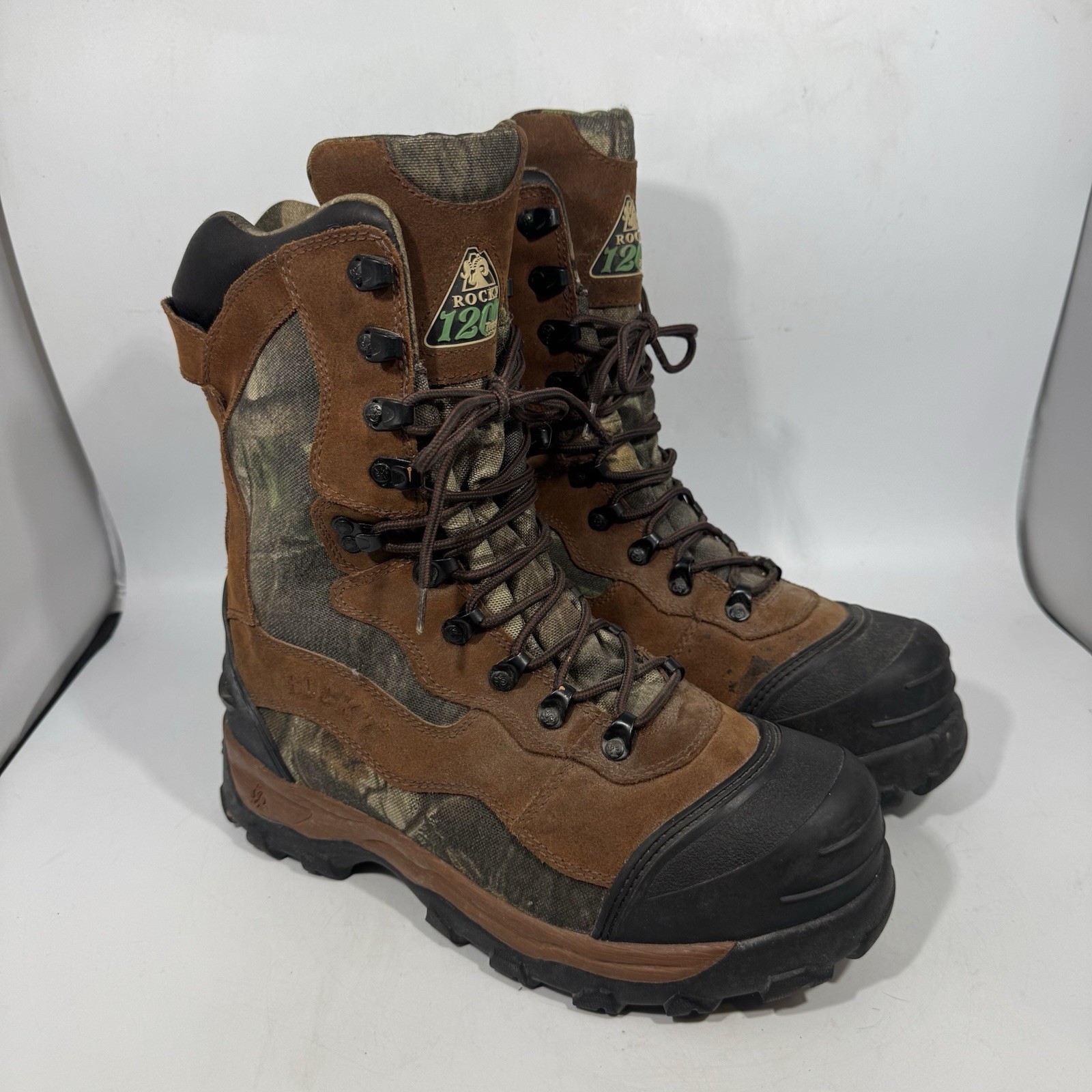 Rocky Men’s Size 9M 1200 Thinsulate Camo Brown Hiking Hunting Boot