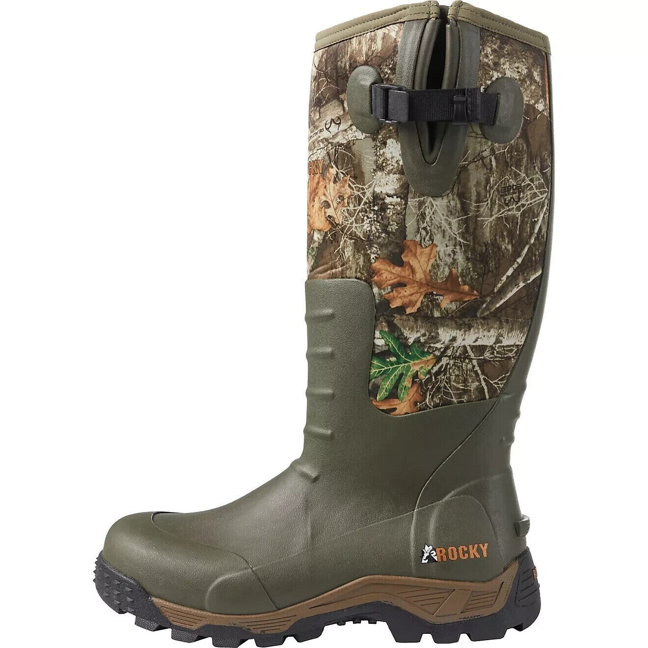 SIZE 10 Rocky Sport Pro Rubber Outdoor Boot Realtree Edge RKS0383 Waterproof
