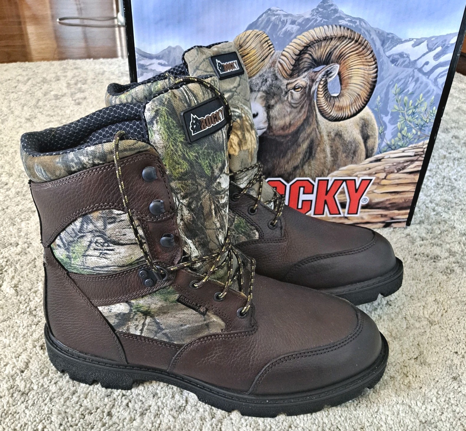 Rocky Realtree Xtra Hunting Boots  Leather Camo 800g. Waterproof Men’s 10.5 W.