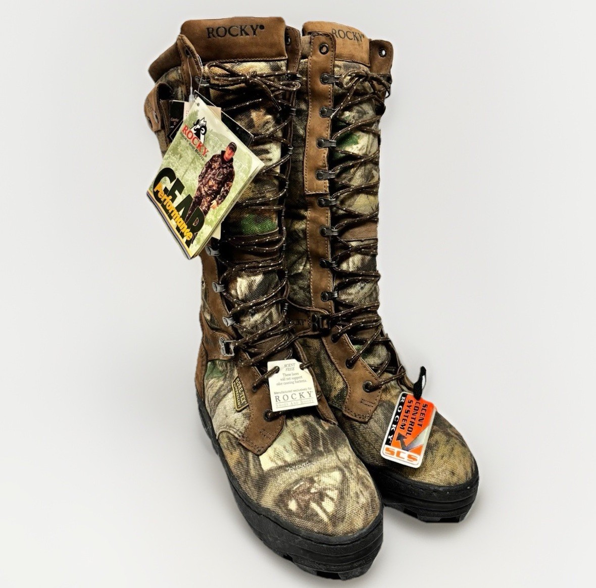 NEW Rocky Boots, Snake 7580 Men’s 8 M- Mossy Oak, NWT + GoreTex & Scent Control