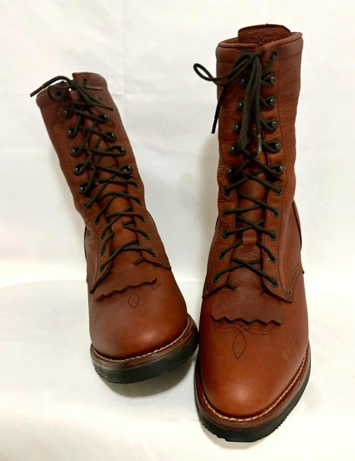 ROCKY ORIGINAL RIDE LACER COGNAC BROWN GORETEX WATERPROOF LEATHER BOOTS 9W NEW