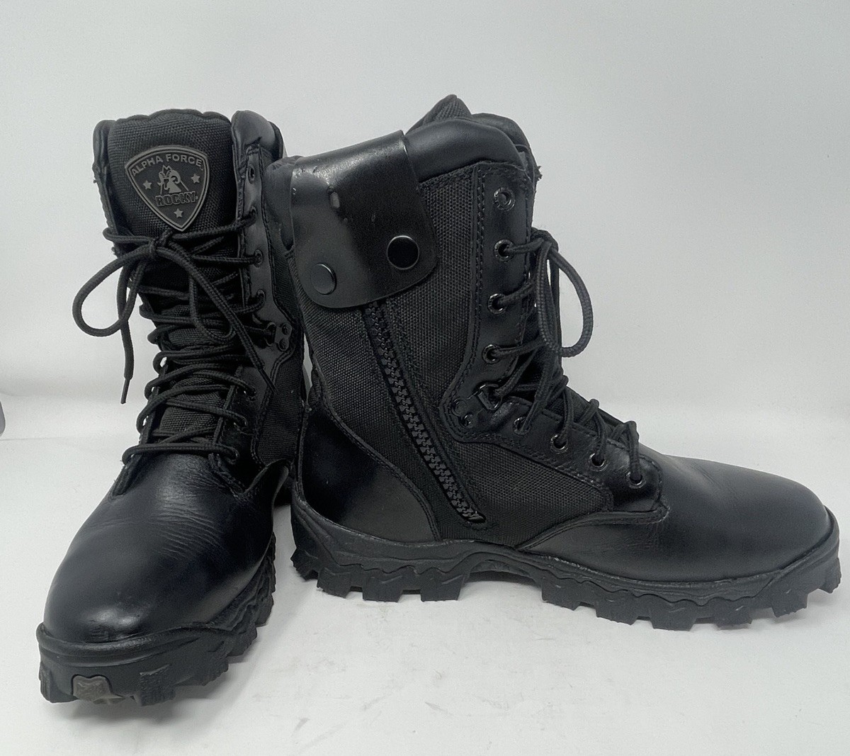 Rocky Alpha Force 8” Black Leather Boots  FQ0002173 Size 11W Waterproof