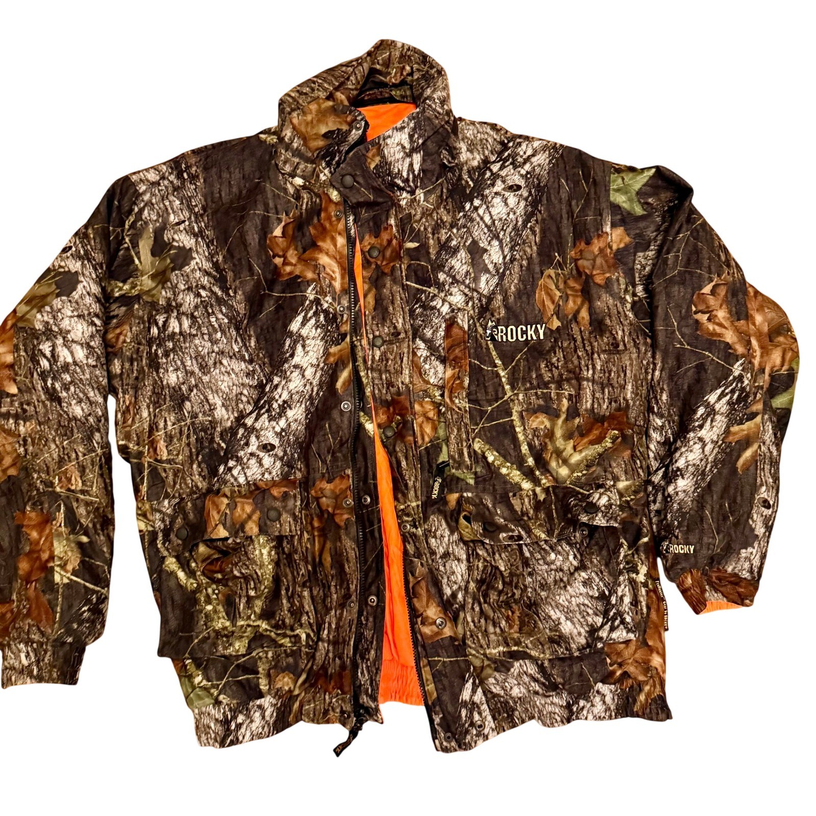 Rocky ProHunter Mens Camo Hunting Jacket Blaze Orange Lining Forest Camouflage