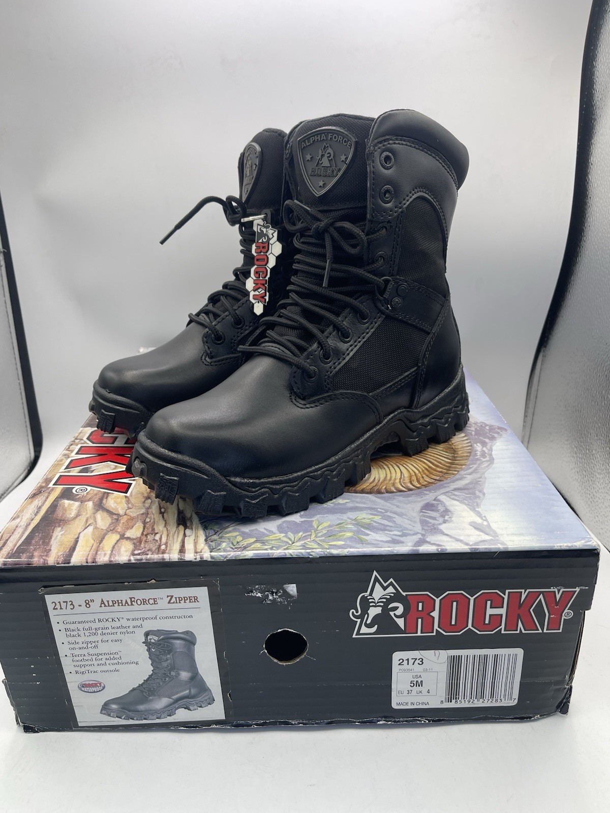 Rocky Alpha Force Zipper Waterproof Public Service Tactical 8.5” Boots Men Sz 5M
