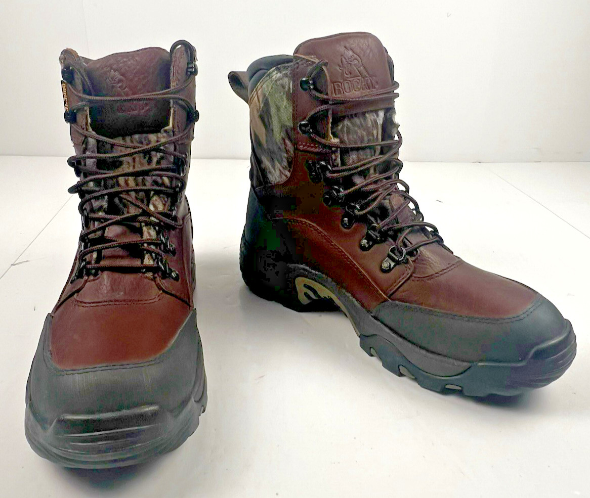 Rocky Insulated Hunting Boot Men 8.5 M Camo Gore-Tex Waterproof Leather