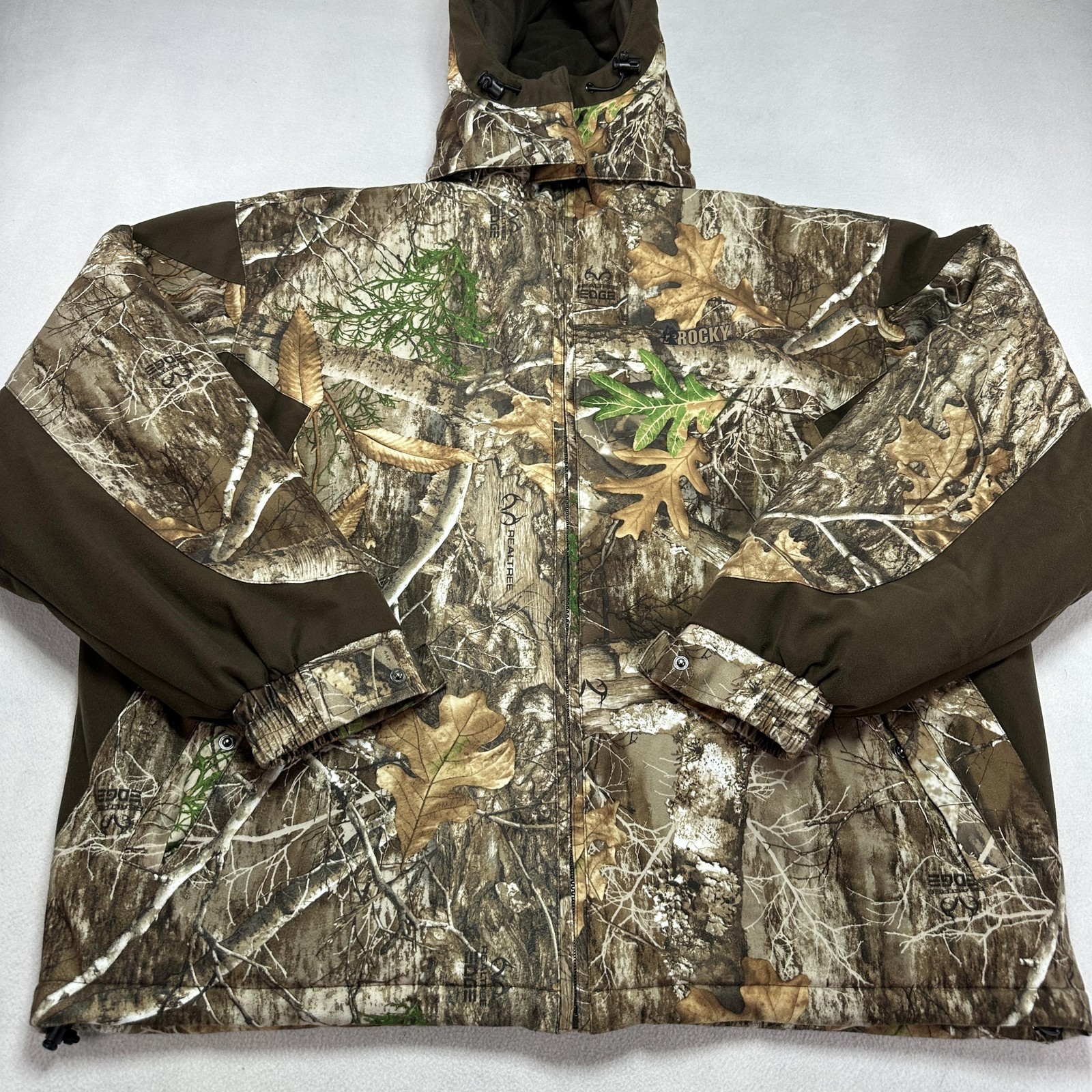 Rocky Jacket Mens XL Brown Realtree Camo Hooded Insulated Hunting Parka Outdoor